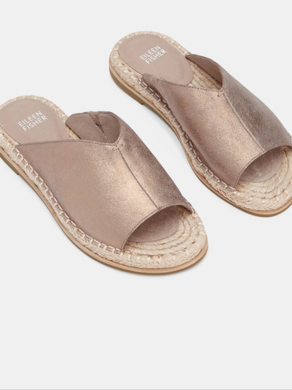 Eileen Fisher Milly Metallic Suede Espadrille Sandal Sz 8 Retail $150